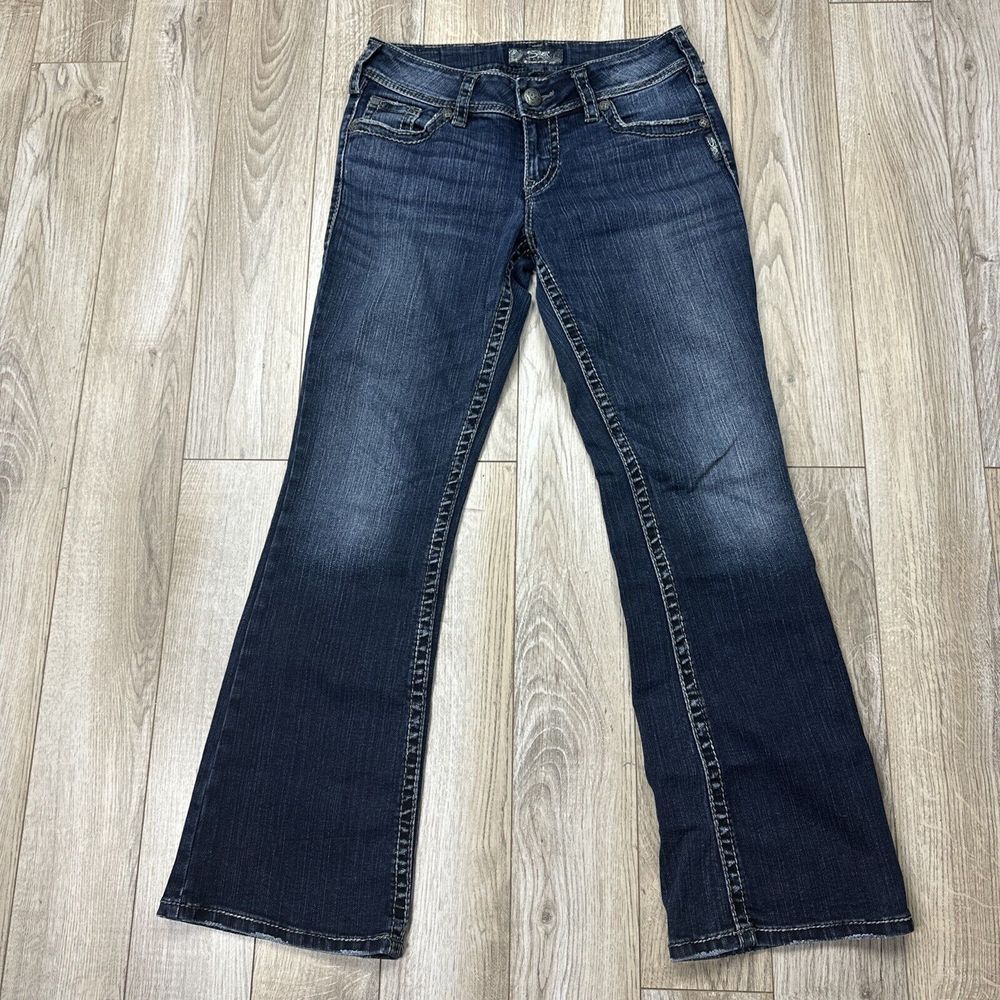 silver suki surplus jeans‎ womens 27x30 blue dark wash denim